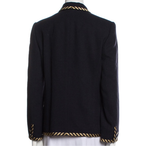 Louis Feraud Vintage Virgin Wool Blazer Navy Size Medium Excellent Condition - Picture 3 of 9